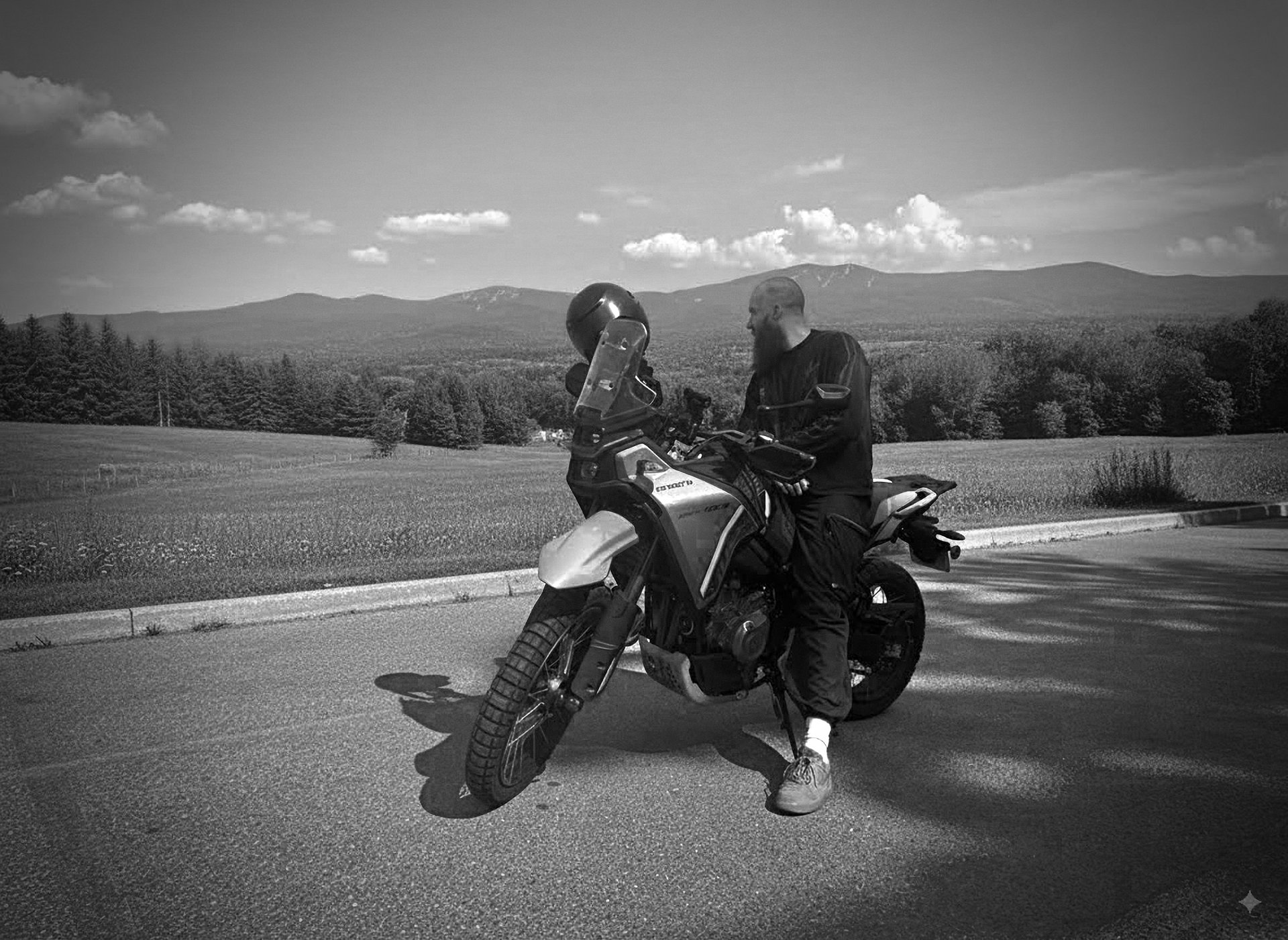 Tim Pright on motorcycle - embracing freedom and conscious creation